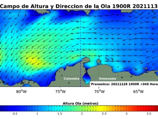 Fuertes vientos y aumento del nivel de la marea en Cartagena