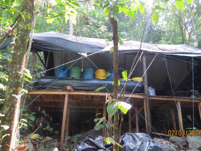 Destruyen laboratorio para el procesamiento de coca en zona rural de Durania / Foto Ejército Nacional
