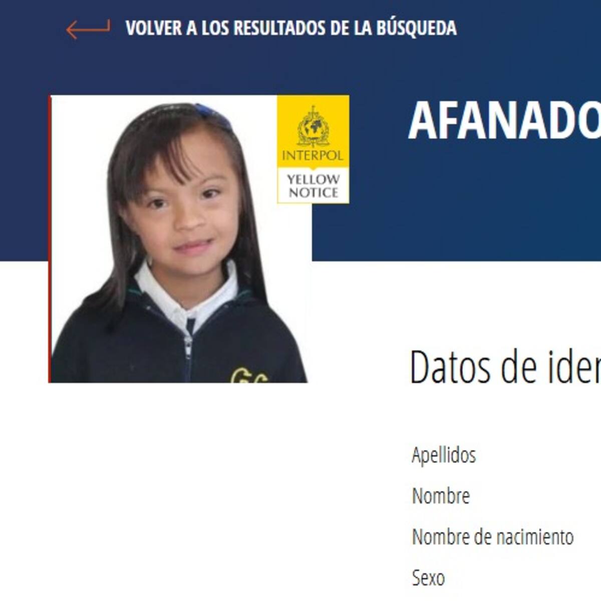 Interpol emite alerta amarilla para localizar a Valeria Afanador, la niña desaparecida en Cajicá