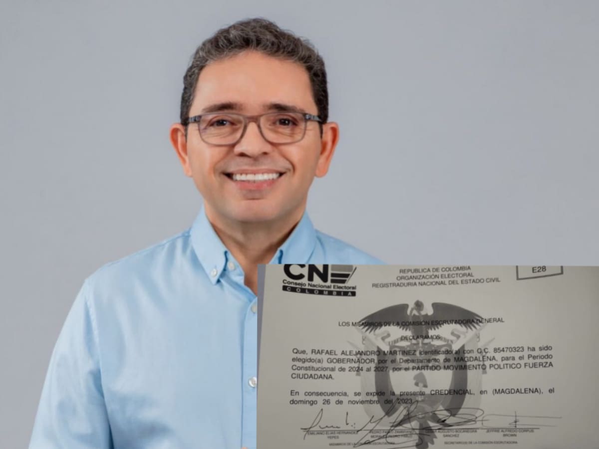 Rafa Martínez recibe su credencial que lo nombra nuevo gobernador del Magdalena 2024-2027