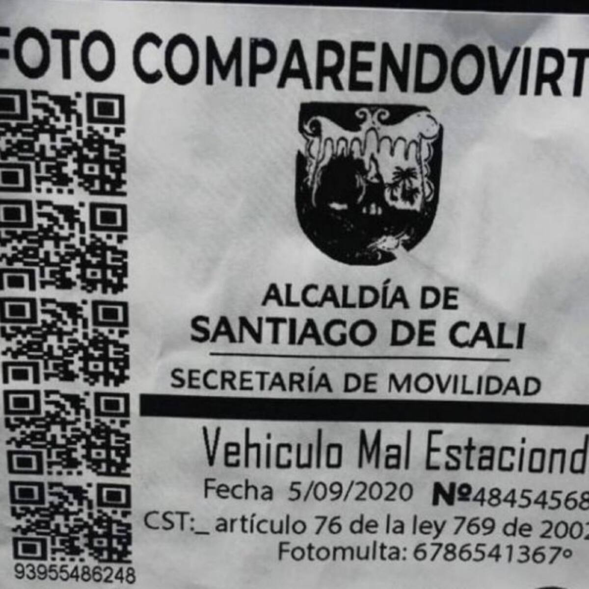 ¡No se deje engañar! calcomanías de 'comparendos de tránsito' son falsas