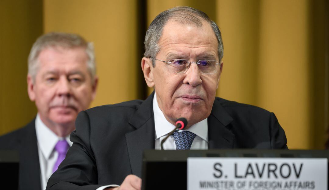El canciller ruso Serguei Lavrov en reunión de la ONU 