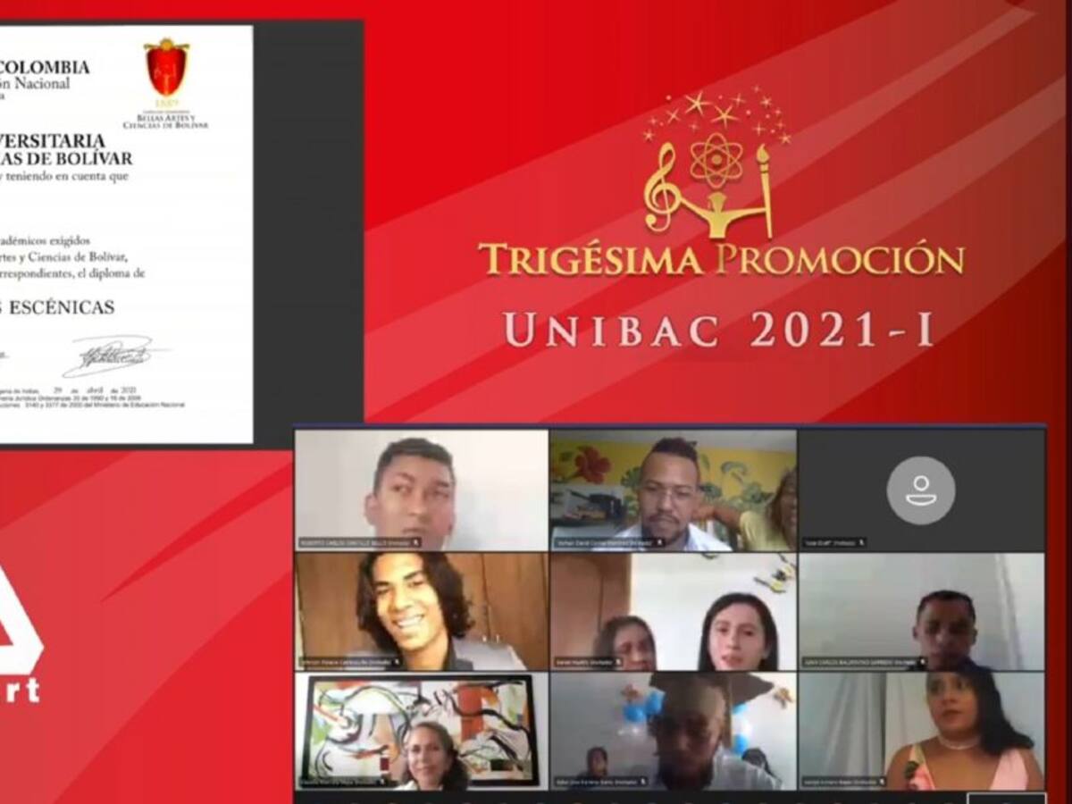 En ceremonia virtual Unibac graduó 125 profesionales