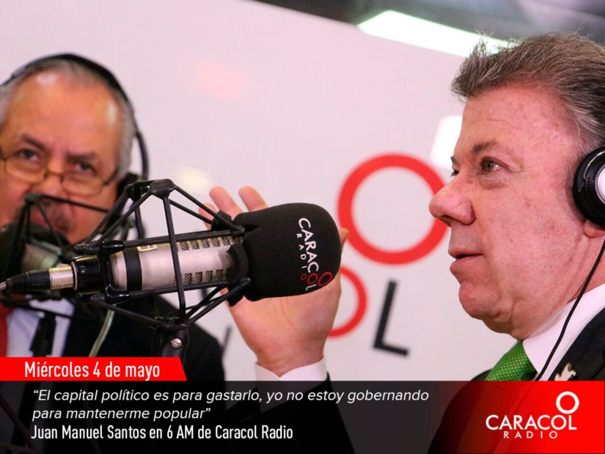 Al ser preguntado por su bajo nivel de aceptación en las encuestas, Santos dijo que ha tenido que tomar decisiones impopulares.