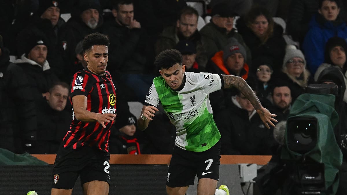 Liverpool, en el partido 50 de Luis Díaz en Premier, goleó al Bournemouth, con Sinisterra
