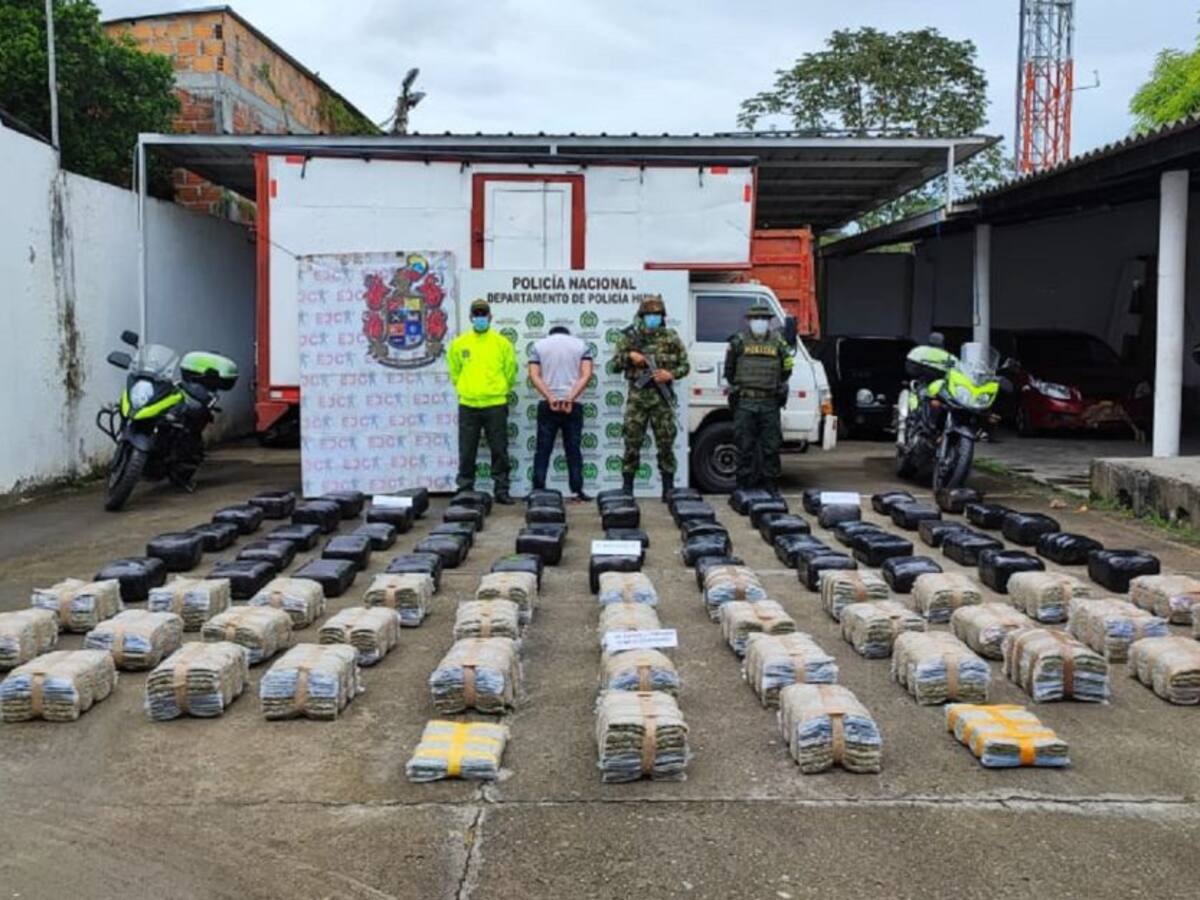 ¿Cuántas toneladas de estupefacientes se han incautado en vías del Huila?