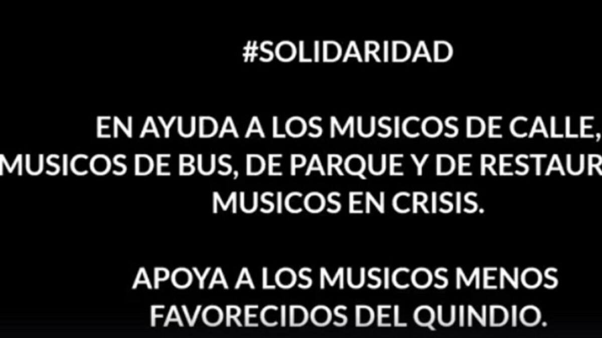En el Quindío realizan una campaña para los músicos afectados por COVID-19
