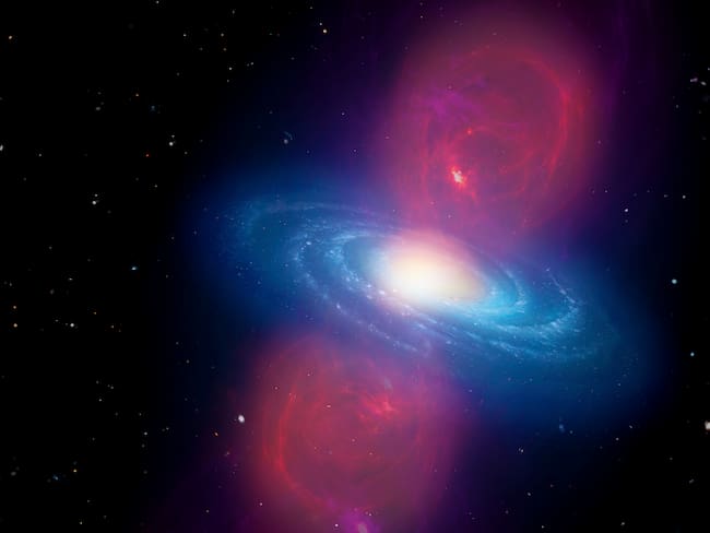 En 2010, las observaciones realizadas por el Telescopio de Rayos Gamma Fermi revelaron dos enormes estructuras asociadas con la Vía Láctea. Estas dos estructuras con forma de lóbulo se han denominado Burbujas de Fermi / Getty Images