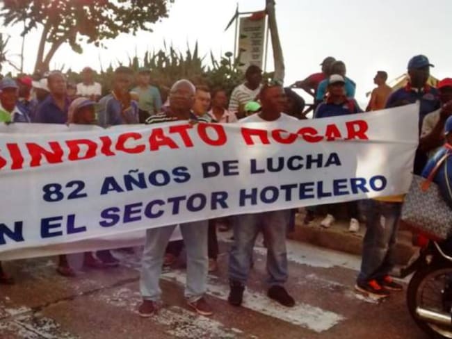 Trabajadores del sector hotelero de Cartagena protestaron