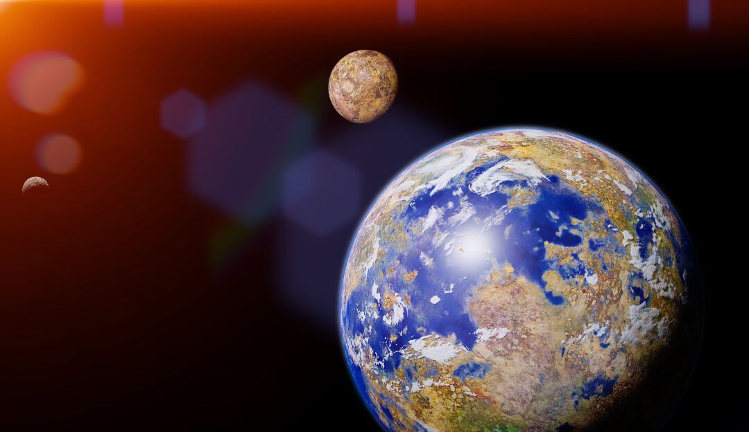 Representación artística de planetas similares al planeta tierra.