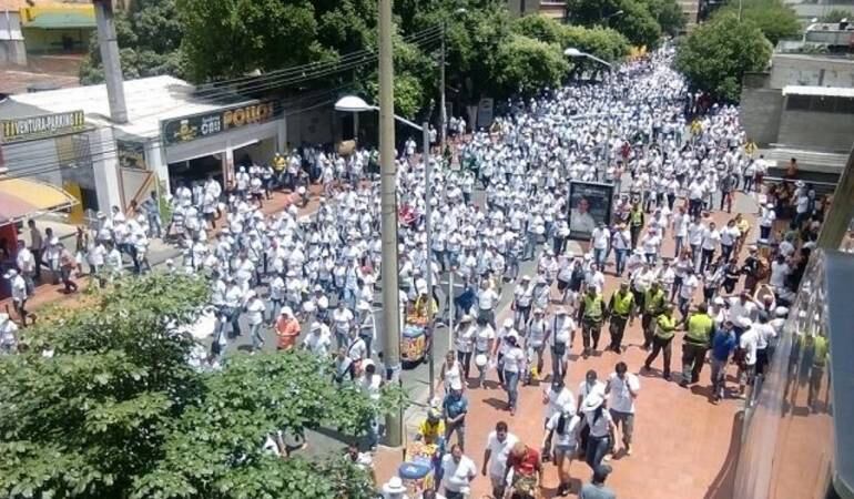 Comerciantes marchando en Cúcuta.