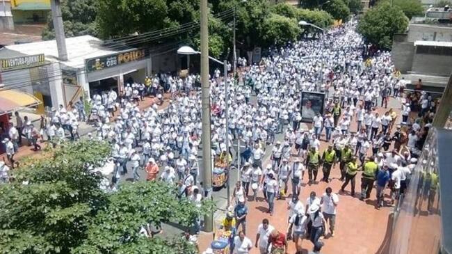 Comerciantes marchando en Cúcuta.