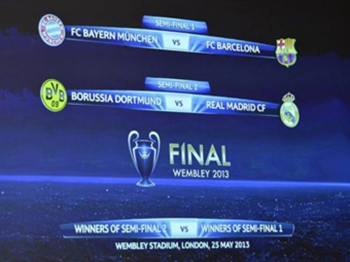 Borussia Dortmund-Real Madrid y Bayern Munich-Barcelona en semis de Liga de Campeones