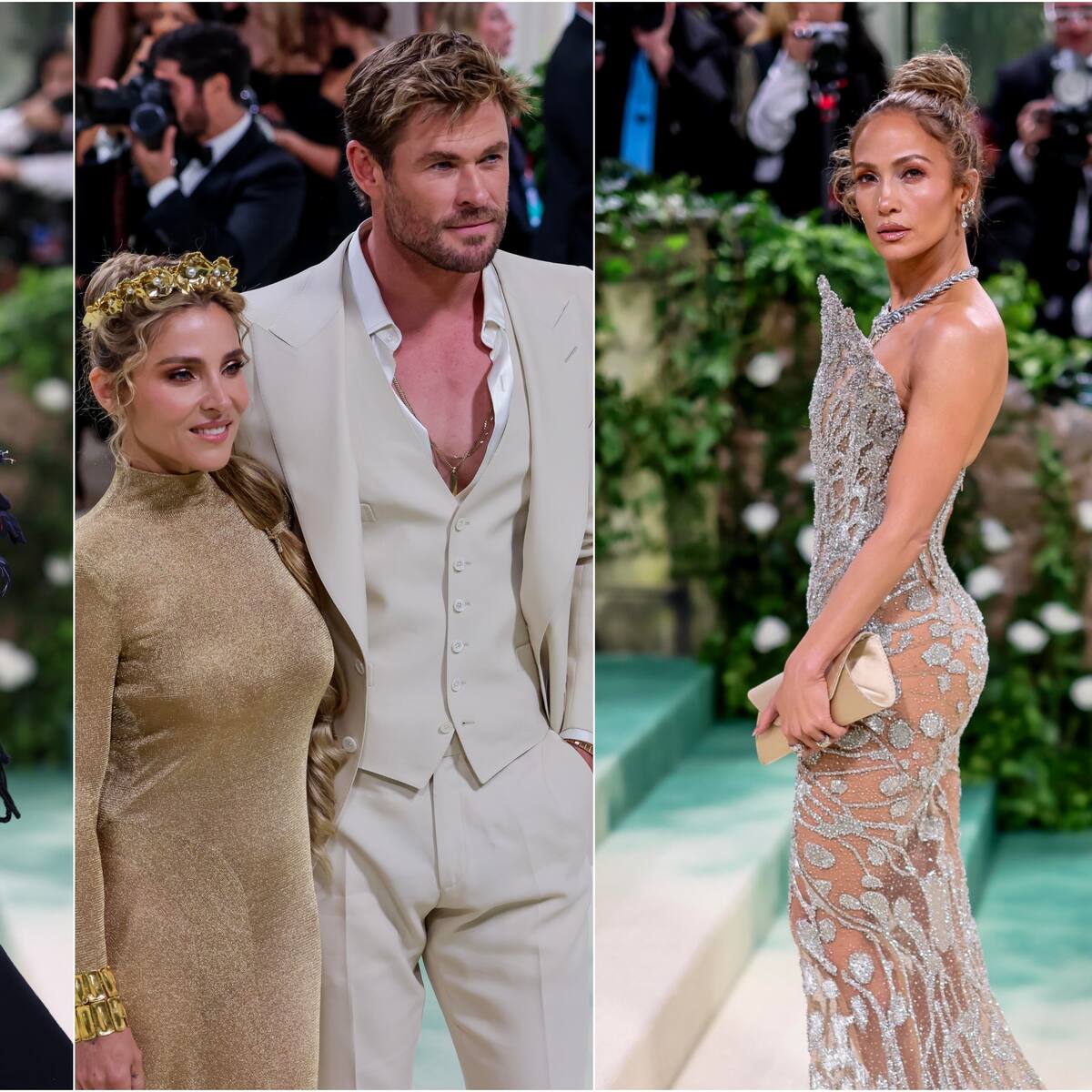 Bad Bunny, JLO, Chris Hemsworth y Elsa Pataky abren la alfombra verde de la Met Gala