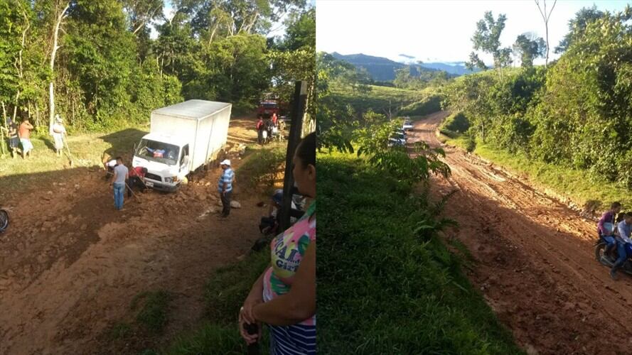Las pésimas condiciones en las que se encuentra la Vía Marginal de la Selva dificultan la comunicación entre los departamentos de Cauca y Caquetá. Foto: Cortesía Alberto Lleras
