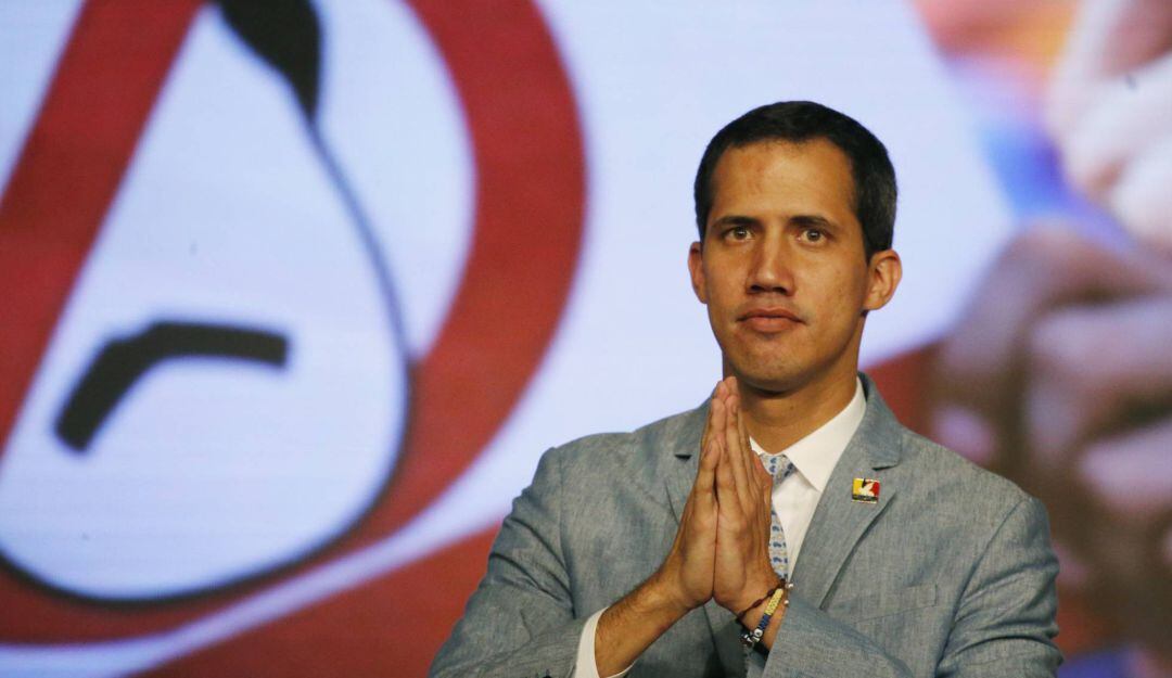 Juan Guaidó, durante un encuentro con universitarios en Caracas.