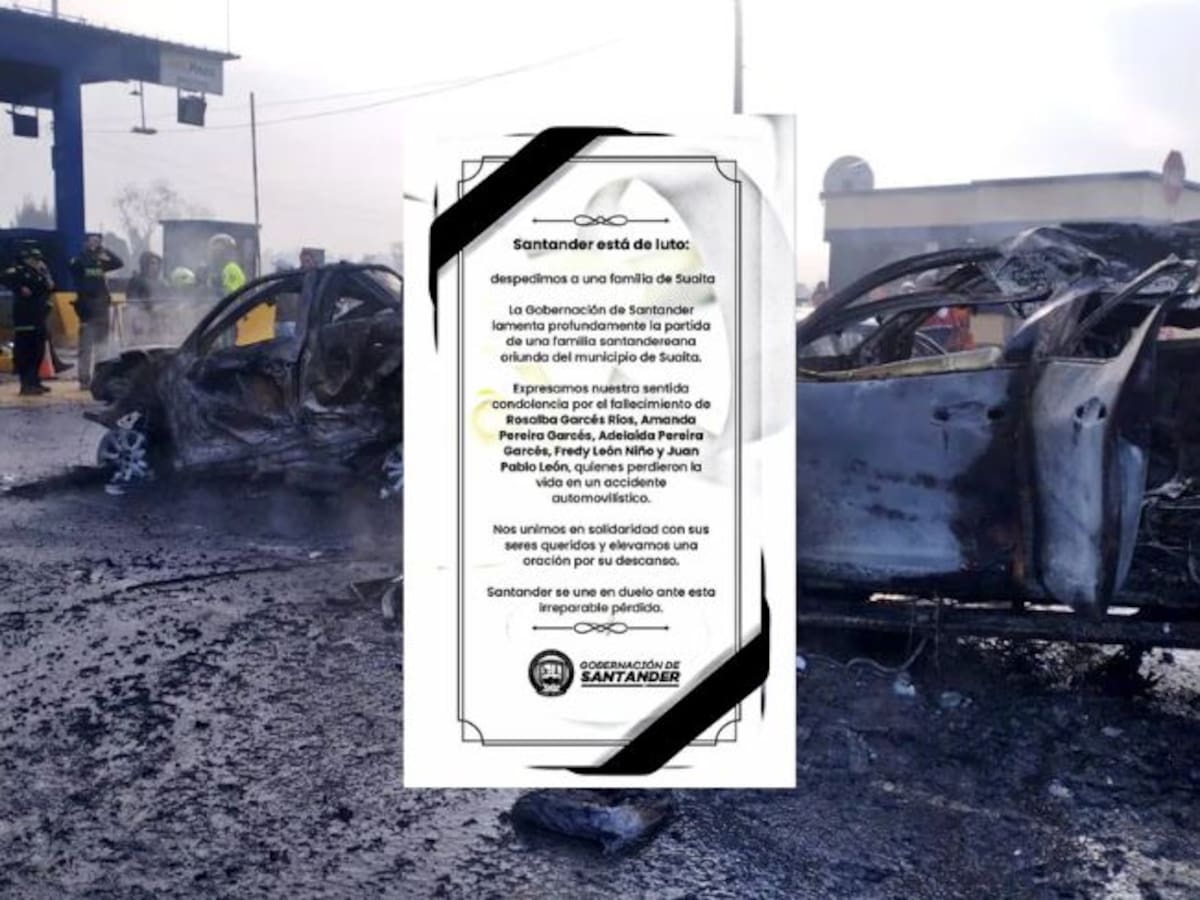 Autoridades de Santander se pronuncian tras la muerte de familia en accidente en Cundinamarca