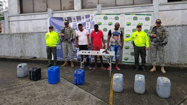 Capturan a tres presuntos integrantes del Eln en Buenaventura. Foto: Policía