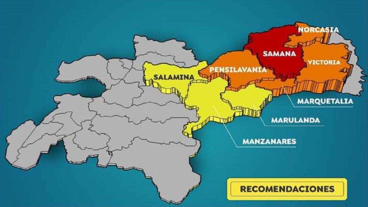 Alerta para ocho municipios de Caldas por riesgo de deslizamientos