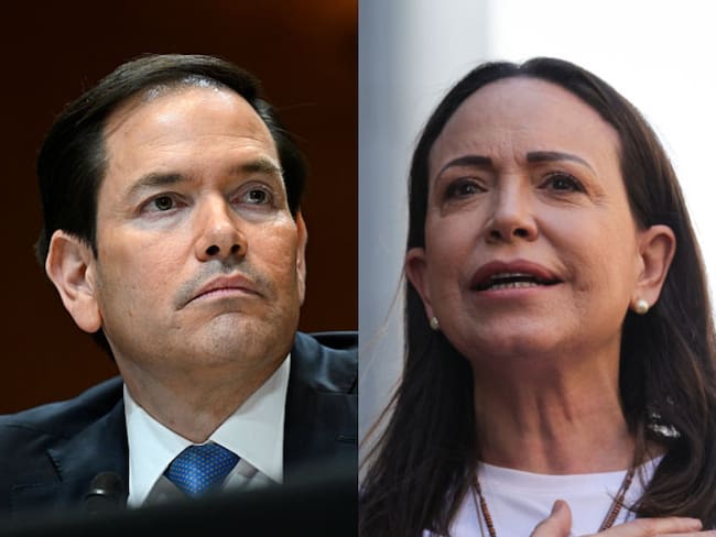 Marco Rubio y María Corina Machado. Fotos: (Photo by Matt McClain/The Washington Post via Getty Images) / (Photo by Jesus Vargas/Getty Images)