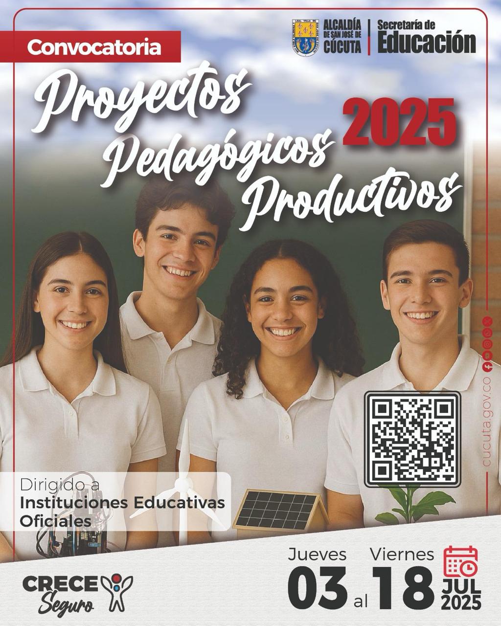 Convocatoria Proyectos Pedagógicos Productivos 2025. / Foto: Alcaldía de Cúcuta.