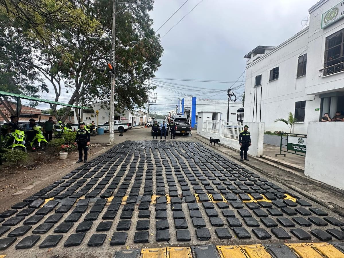 Policía incauta 7,5 toneladas de marihuana y captura a un hombre en Paicol, Huila