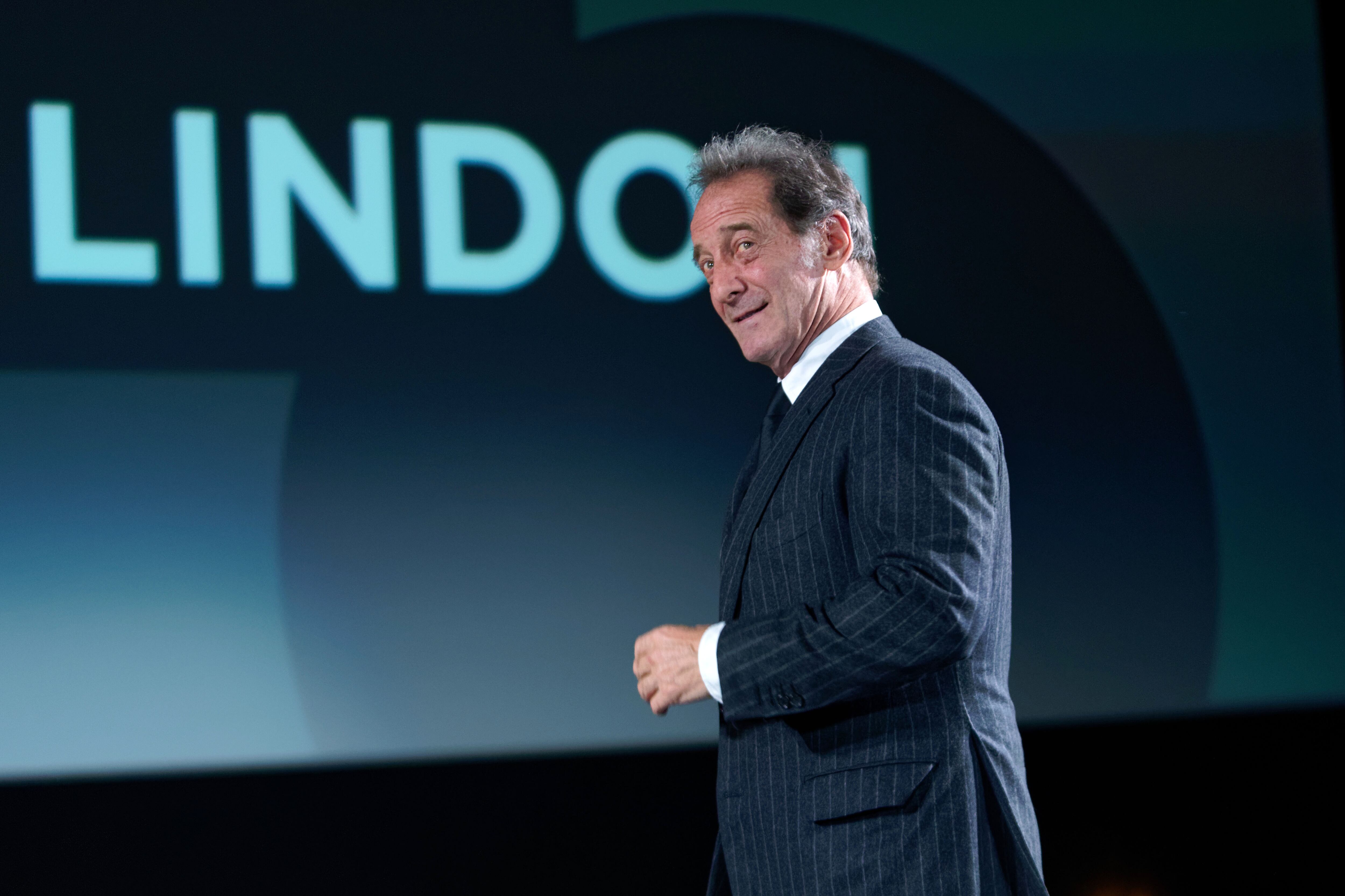 REIMS, FRANCE - APRIL 08: Film director and actor Vincent Lindon attends the Tribute to Vincent Lindon during the 2nd Reims Polar - International Thriller Film Festival - Day Four on April 08, 2022 in Reims, France. (Photo by Sylvain Lefevre/Getty Images)
