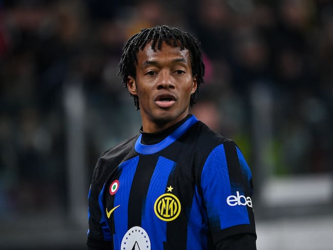 TURIN, ITALY - NOVEMBER 26: Juan Cuadrado of Internazionale FC  reacts during the Serie A TIM match between Juventus and FC Internazionale at Allianz Stadium on November 26, 2023 in Turin, Italy. (Photo by Stefano Guidi/Getty Images)