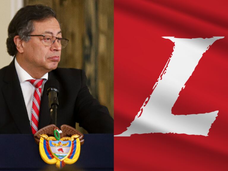 Gustavo Petro y al lado el logo del Partido Liberal (Fotos vía Prensa Partido Liberal y COLPRENSA)