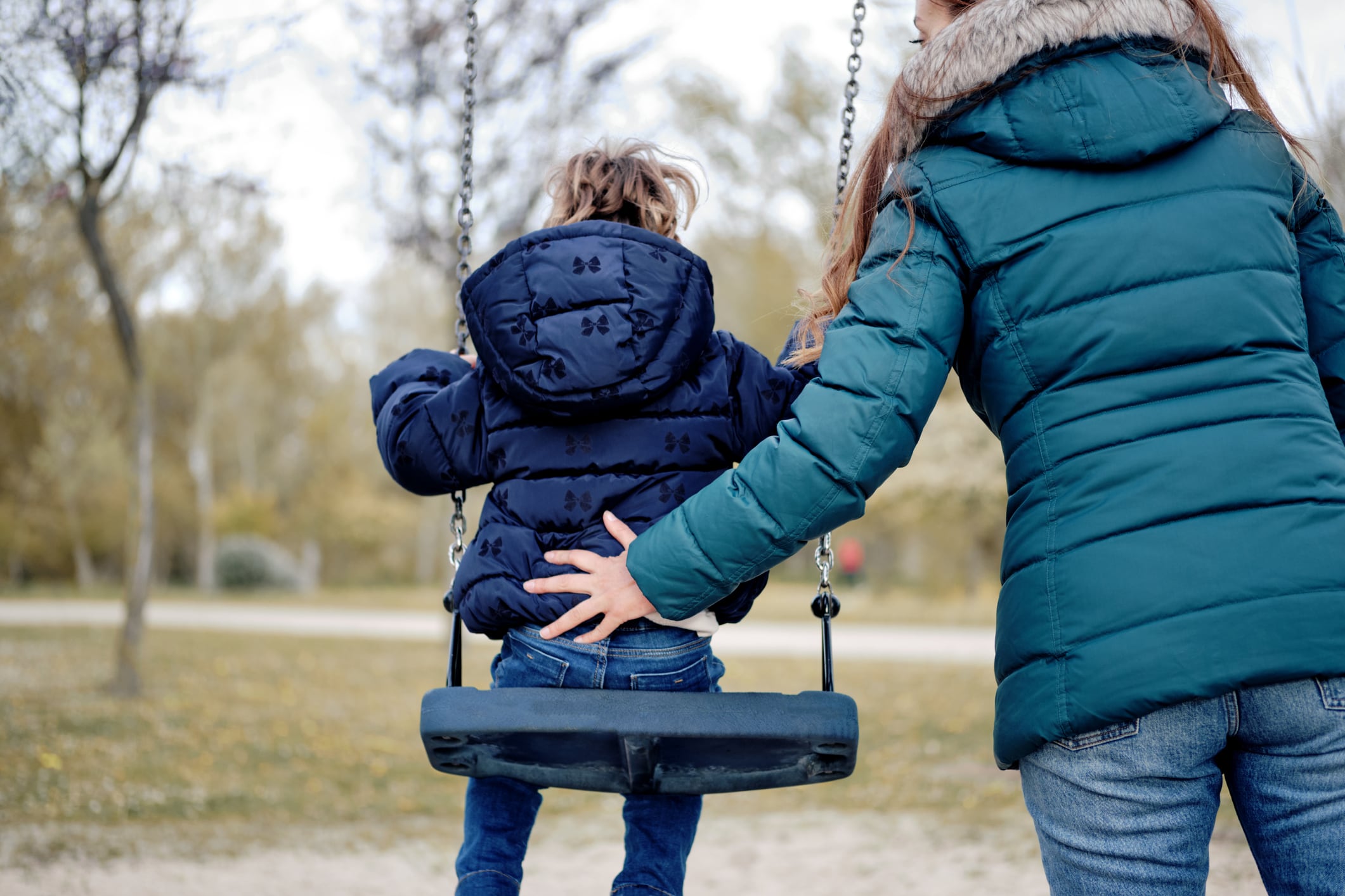Mother and daughter at the park together