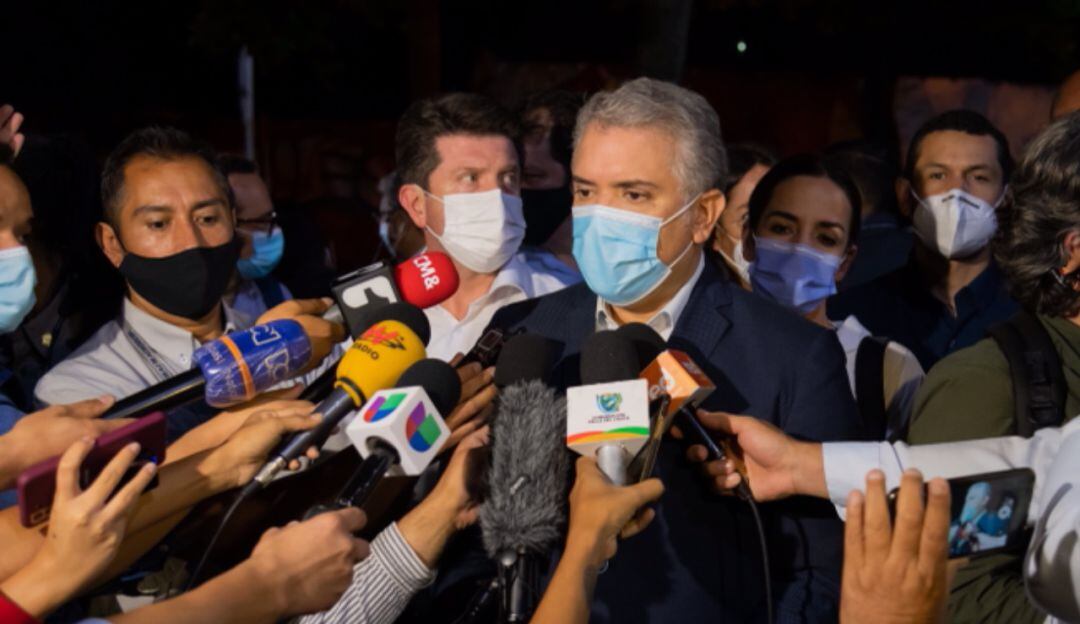 Presidente Iván Duque durante su visita a Calil