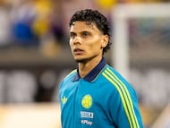 ORLANDO, FLORIDA - MARCH 26: Richard Rios #6 of Colombia looks down the pitch before an international friendly between Colombia and Croatia at Camping World Stadium on March 26, 2026 in Orlando, Florida. (Photo by Eston Parker/ISI Photos/ISI Photos via Getty Images)