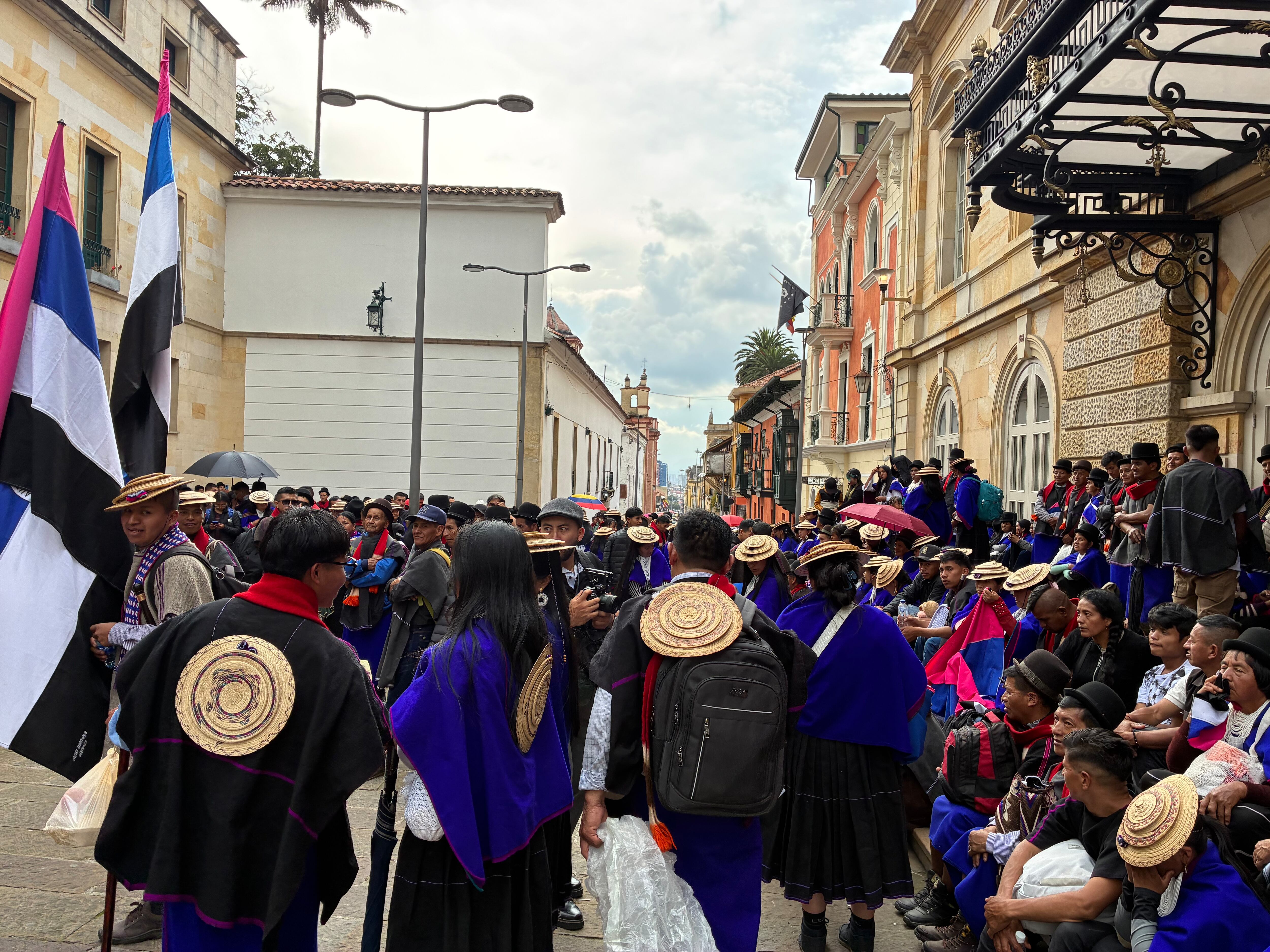 Minga Indígena protesta en el centro de Bogotá: ¿cómo está la movilidad?