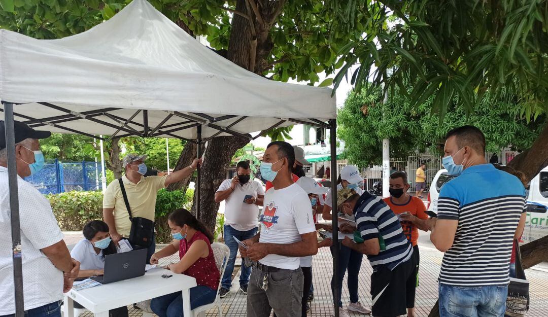 Punto de atención instalado en barrio La Unión