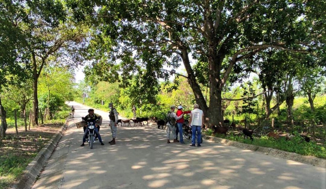 La fuerza pública aumentó los controles en Chalán para garantizar la seguridad. 