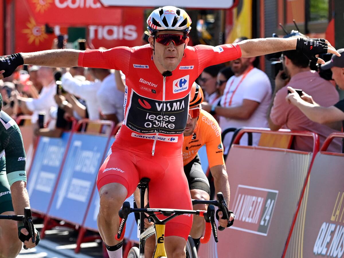 Van Aert impone el maillot rojo en Castelo Branco y se queda con la etapa 3 de La Vuelta