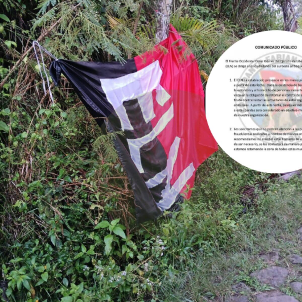 Panfleto que circuló luego de la instalación de banderas del ELN es falso, dicen las autoridades