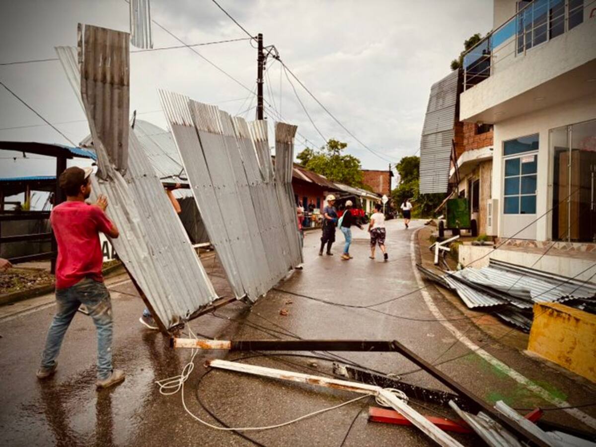 Vendaval deja 23 familias damnificadas en Norcasia (Caldas)