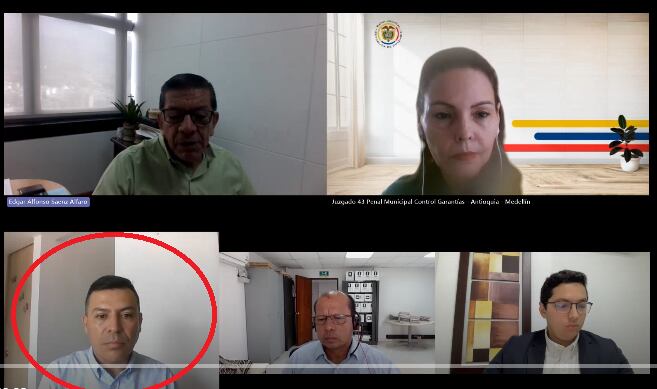 Audiencia en la que le otorgaron la libertad por vencimiento de términos al Teniente coronel de l Ejército Néstor Andrés Cadena Bautista- foto audiencia