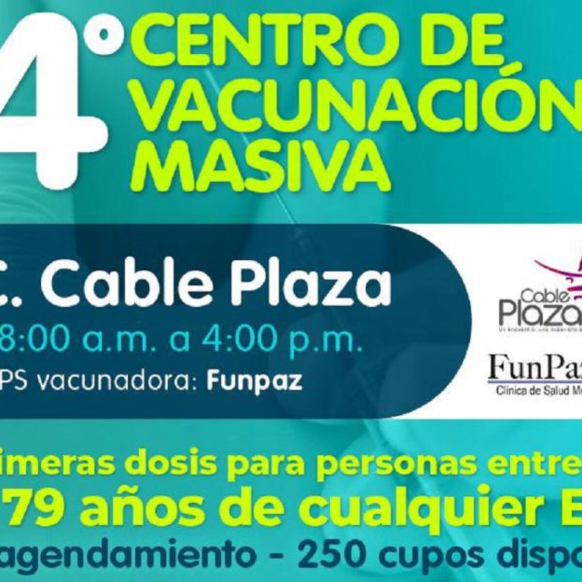 En Cable Plaza se abre nuevo centro de vacunación anticovid