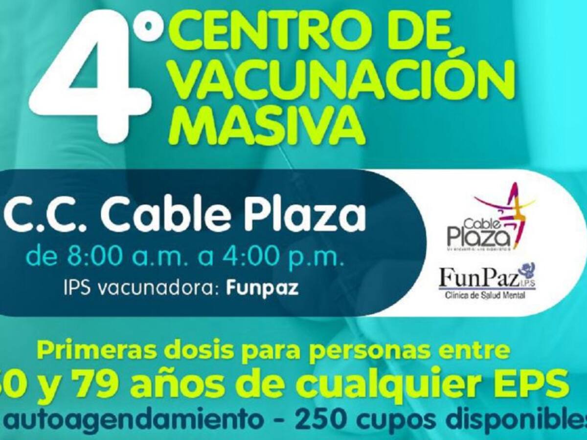 En Cable Plaza se abre nuevo centro de vacunación anticovid