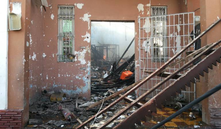 La bodega quedó en ruinas tras el incendio.