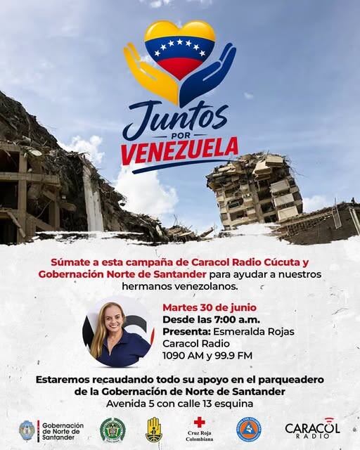 Campaña solidaridad por Venezuela / Foto Gobernación- Caracol Cúcuta