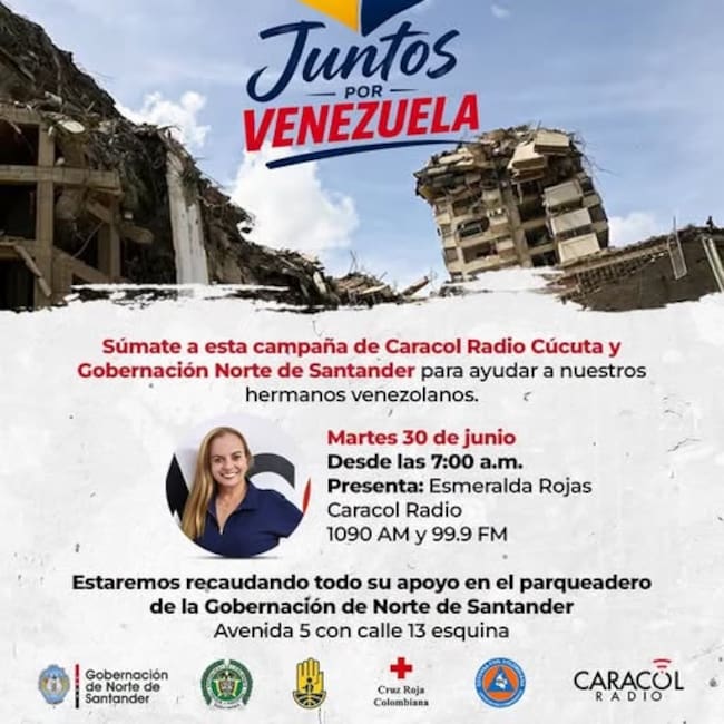 Campaña solidaridad por Venezuela / Foto Gobernación- Caracol Cúcuta
