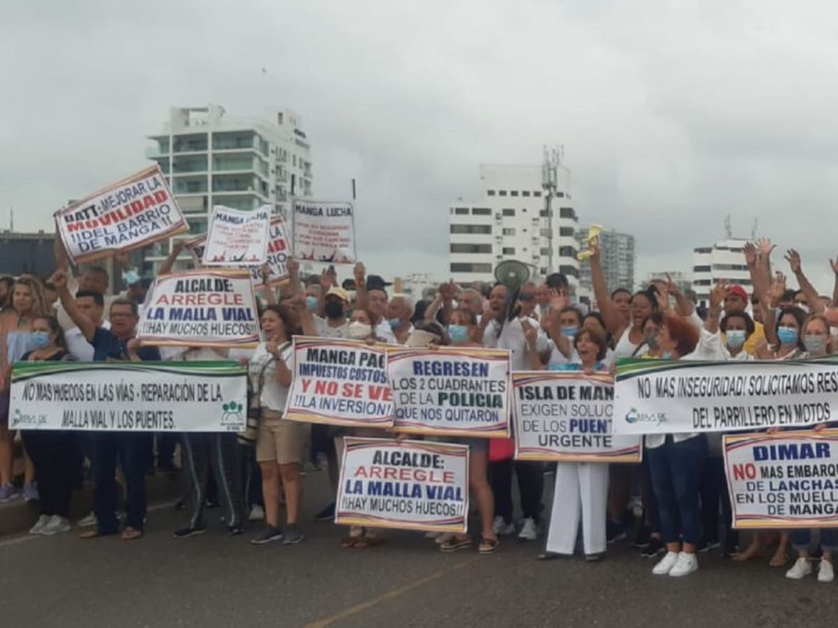 Manga, a las calles por falta de atención del gobierno distrital