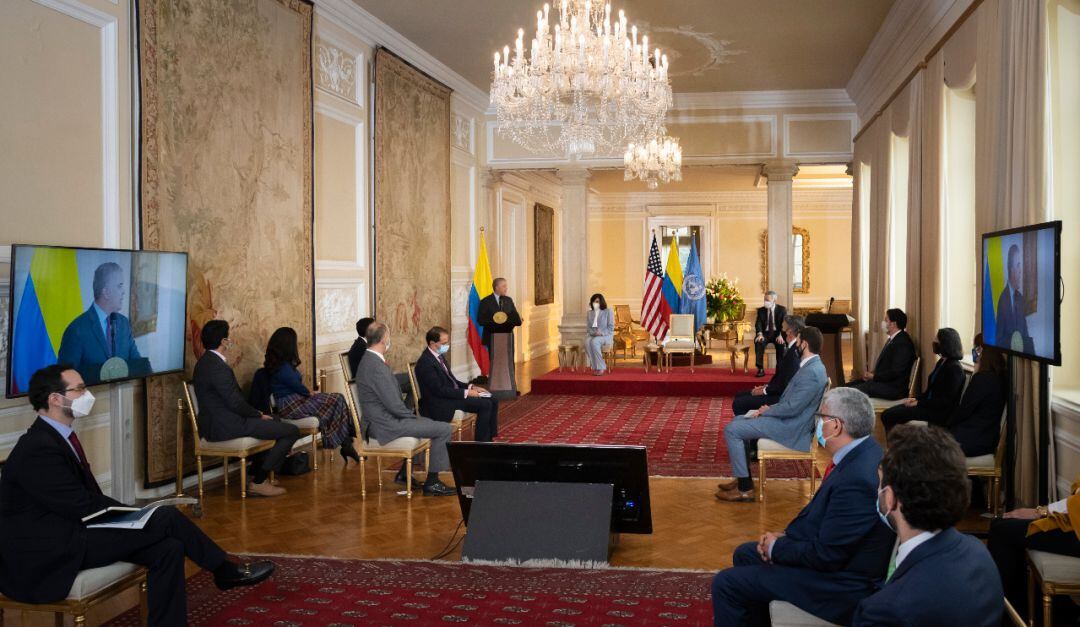 Presidente Iván Duque presentó la alianza ‘ReactivAcción’ en la Casa de Nariño.