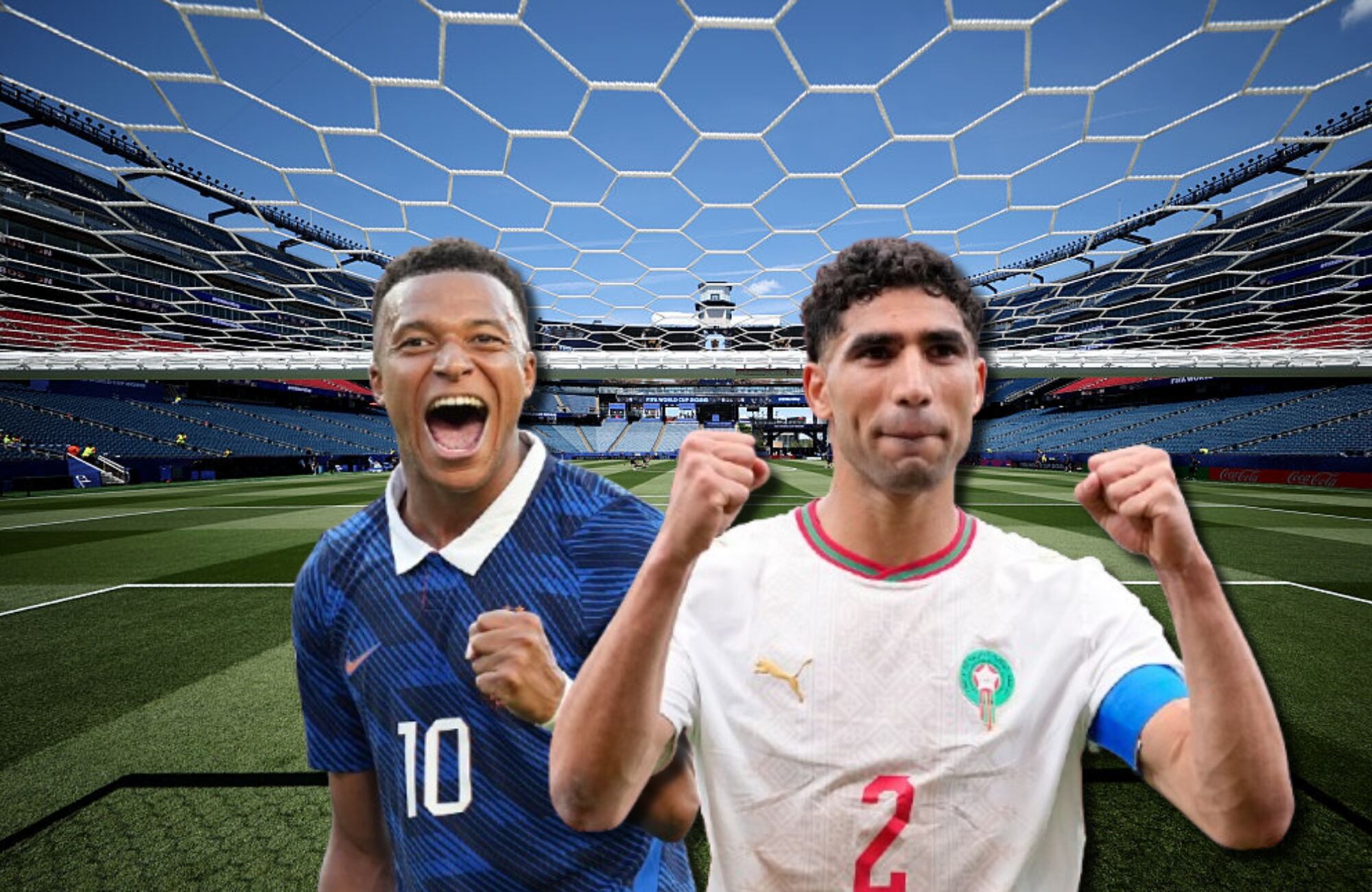 Kylian Mbappé y Achraf Hakimi. Fotos: (Photo by Hector Vivas - FIFA/FIFA via Getty Images) / (Photo by Masashi Hara/Getty Images) / (Photo by Jose Breton/Pics Action/NurPhoto via Getty Images)