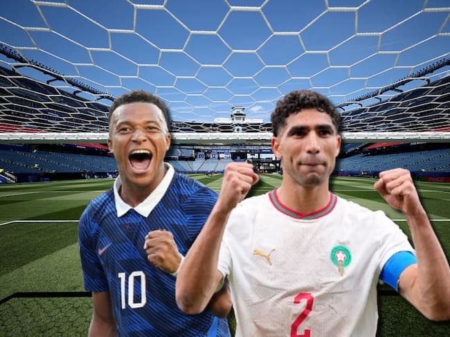 Kylian Mbappé y Achraf Hakimi. Fotos: (Photo by Hector Vivas - FIFA/FIFA via Getty Images) / (Photo by Masashi Hara/Getty Images) / (Photo by Jose Breton/Pics Action/NurPhoto via Getty Images)