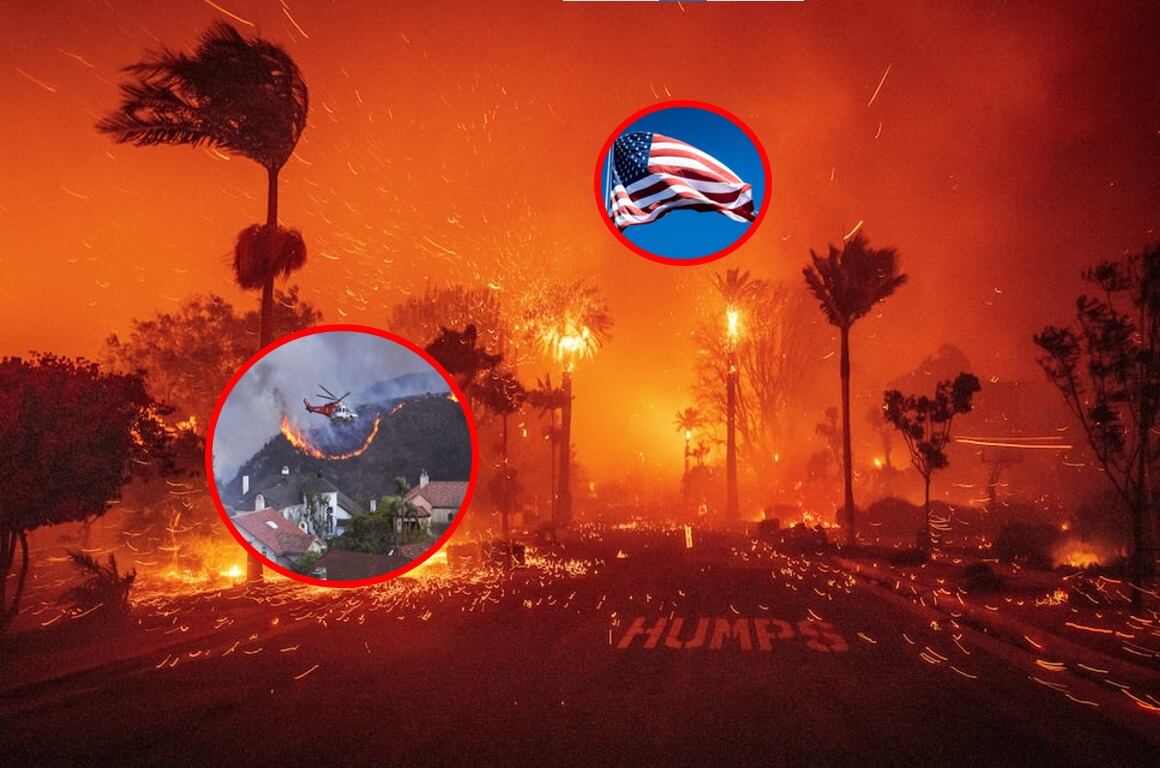 Suburbios de Los Ángeles, EE.UU., en riesgo por incendio que se propaga sin control. Cortesía: Getty Images