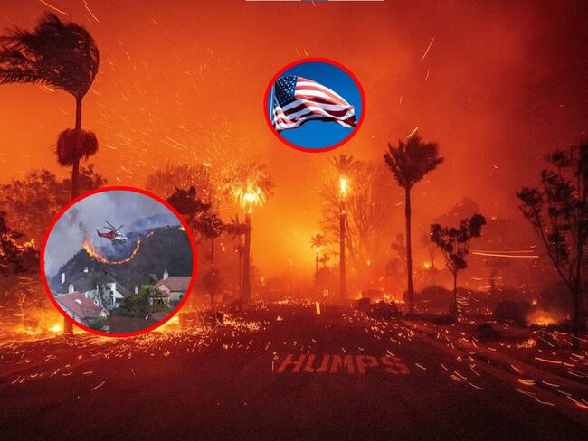 Suburbios de Los Ángeles, EE.UU., en riesgo por incendio que se propaga sin control. Cortesía: Getty Images